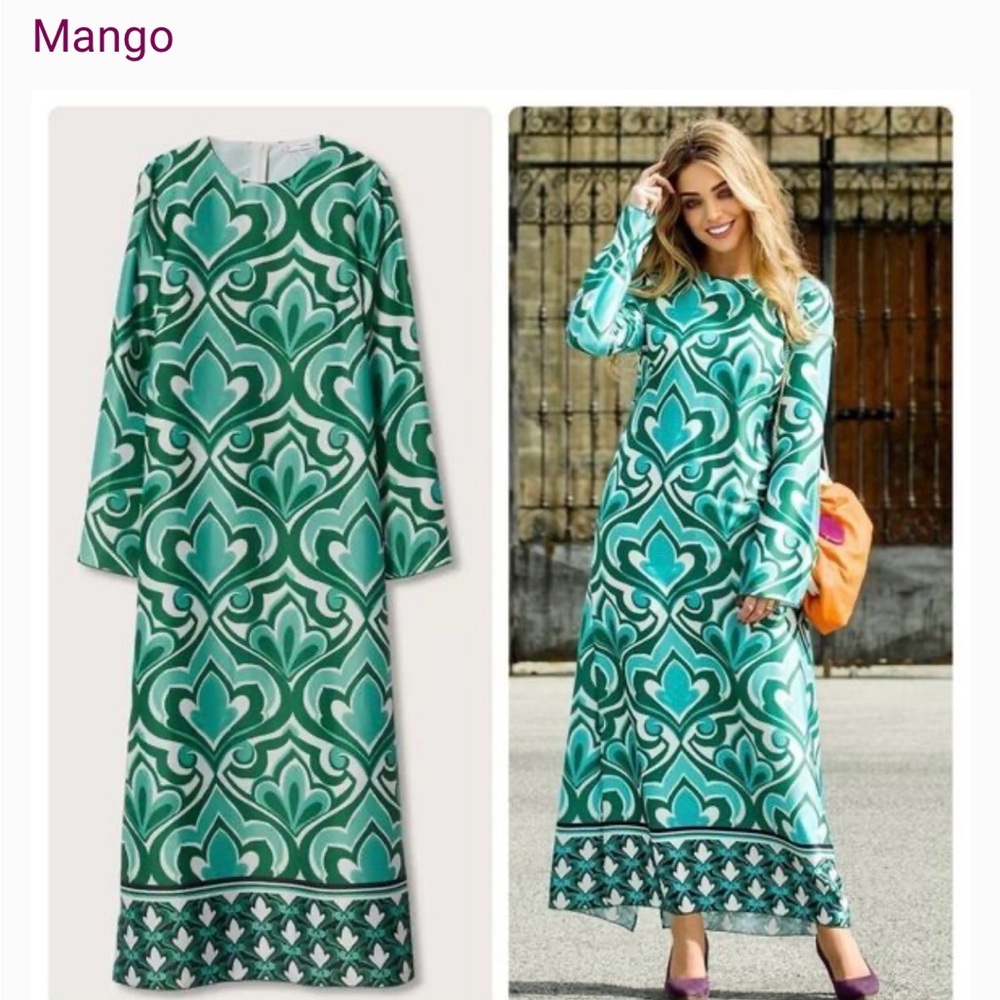 Mango maxi dress. Green. Size 6